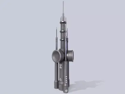 Scifi radar Low-poly 3D model