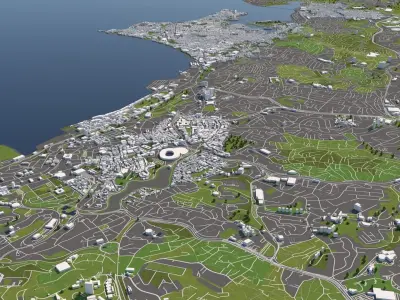 Salvador Brazil 50x50km 3D model