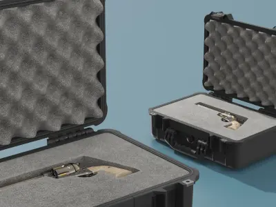  Hard Gun Case with Classic Revolver Black 