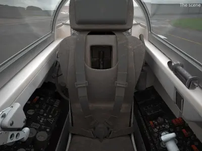  Vintage Supersonic Fighter Jet Rigged for Cinema 4D 