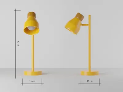 Albert Table Light 3D model in three colours 3D model