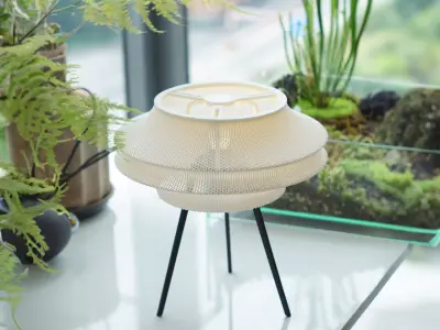 Spherical Lamp - Wave mesh - Woven mesh Lamp 3D print model
