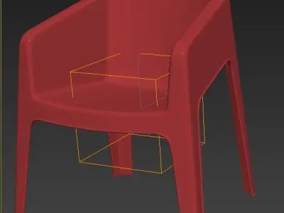 plastic chair with armrests for public places and cityscapes 3D model