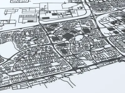 Kuwait City Area Road Network and Streets 3D model