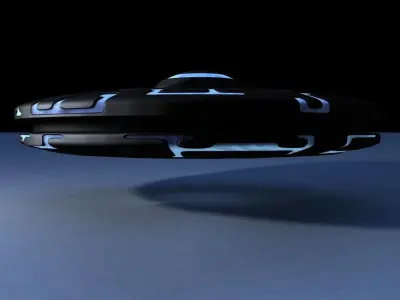 Spaceship disc with lights Free 3D model