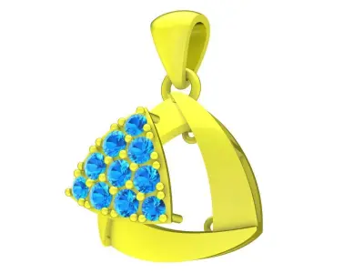 Modern Triangle Diamond Pendant for Women  4741 3D print model