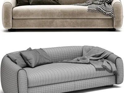 LASZLO IVORY BOUCLE LOVESEAT 3D model