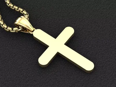 High Cross Pendant Light Gold 18K 3CP077 3D model