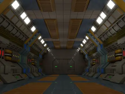 Sci Fi Corridor  3D model 42