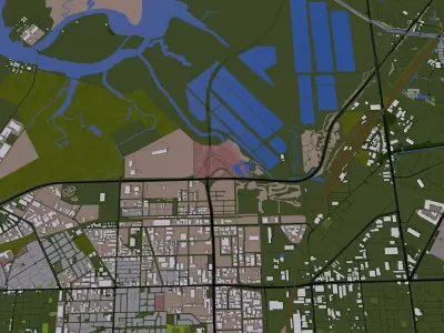 Adelaide City Australia Low-poly 3D model