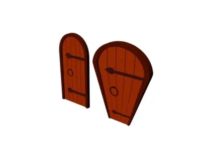 Cartoon Door Low-poly 3D model
