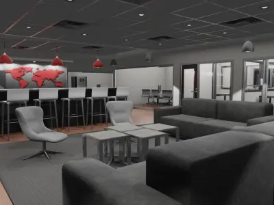 OFFICE FLOOR LOWPOLY AND PBR READY FOR GAMES AND ANIMATIONS Low-poly 3D model