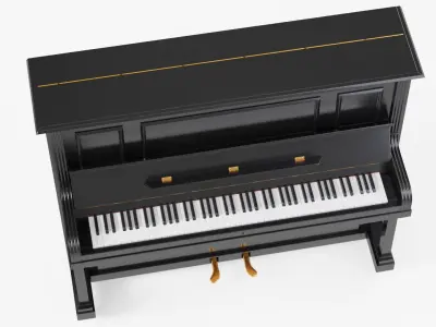  Black Upright Piano 