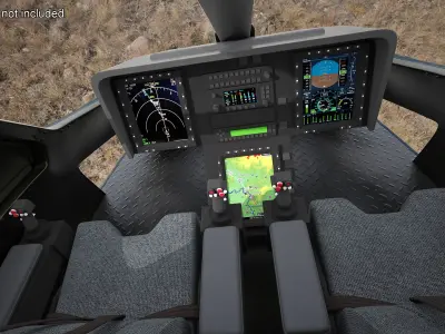  Futuristic Military Helicopter Rigged for Maya 