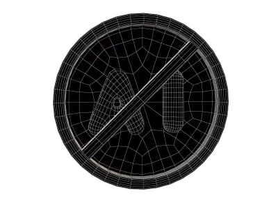 Prohibited AI Symbol V1 004 Low-poly 3D model