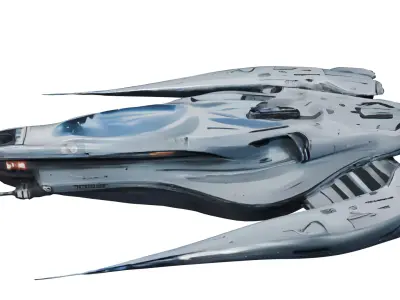 Futuristic SciFi Spaceship 2K PBR Low-poly 3D model