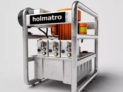 Holmatro MPU 60 D Trio Pump Low Poly Game Ready 3D Model Low-poly 3D model