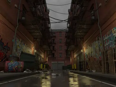 New York Alleyway Assets 3D model