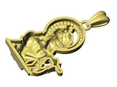 Lord Krishna Gold Pendant Design 3D print model