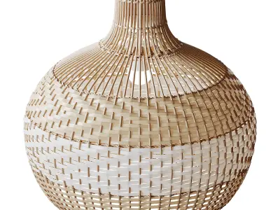 Lampshade Rattan Pendant Light 3D model