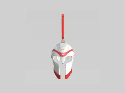 SciFi Spartan Helmet 06 Red Medic - Character Design Low-poly 3D model