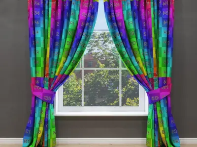 Elegant curtain 3D model