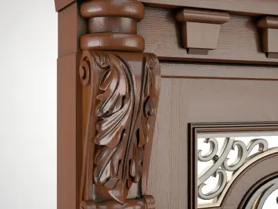 Carved door 3D print model 3D model