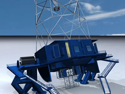 Observatory with telescope 3D model