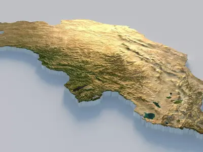 Mongolia Terrain Country 3D model