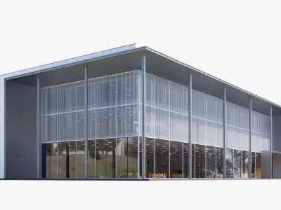 town center building Low-poly 3D model