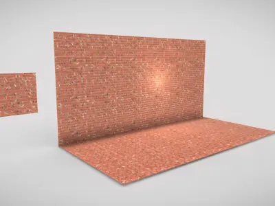 Old Brick Wall Mid-Poly Tile Low-poly 3D model