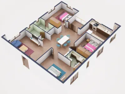 3D Floor Plan Model 49 3D model
