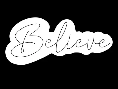 Belive Neon Sign 3D model