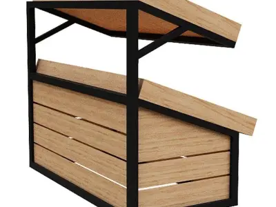 Stall models Low-poly 3D model