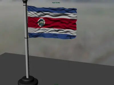 Costa Rica flag 3D model