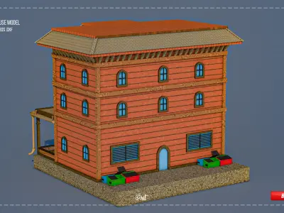 Nepali Architecture House 3D Model 3D model