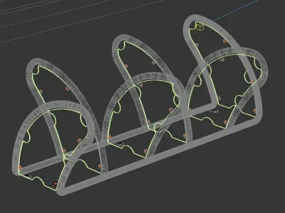 Modern Urban Bicycle Rack - Functional and Stylish Design 3D model