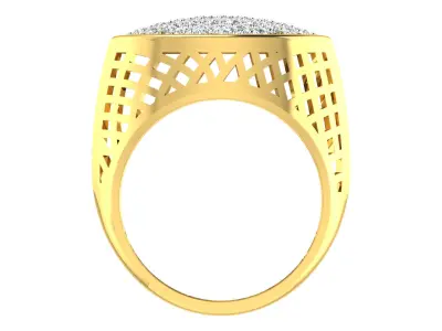 Light Weight Yellow Gold Diamond Ring  -DDS RN 214 3D print model