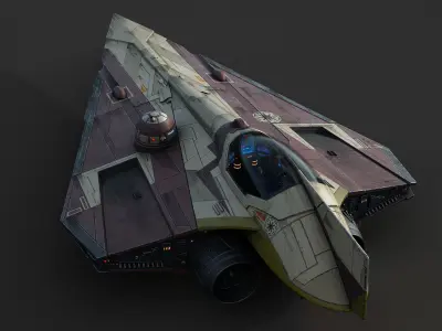 Star Wars Jedi Starfighter - Obi Wan Kenobi Low-poly 3D model