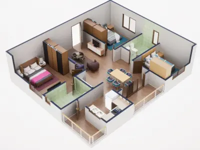 3D Floor Plan Model 47 3D model