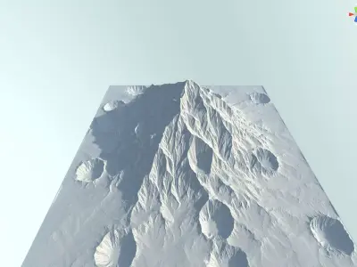 Massive Mountain with Crates 3D model