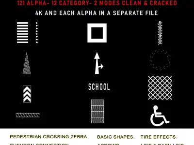 Road and Street Alpha Maps Texture