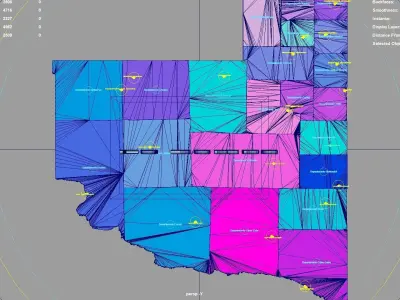 La Pampa  Argentina map region geography political geographic 3D model
