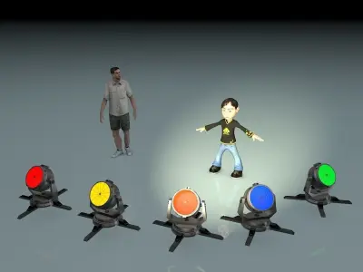 Searchlight stage light 3D model