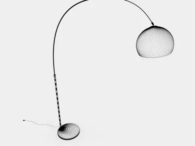Arc living floor lamp in metal black 3D model