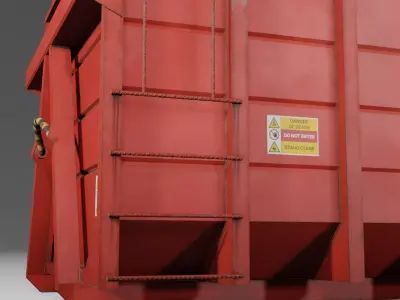 Low Poly Biffa Waste Container Big Low-poly 3D model
