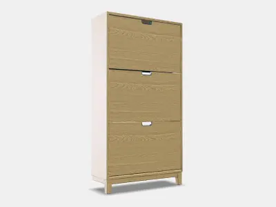 STALL Shoe cabinet with 3 compartments 1 Low-poly 3D model