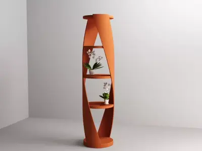 Curved Floor Shelf Free low-poly 3D model