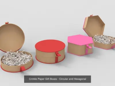 Crinkle Paper Gift Boxes - 6 Pack