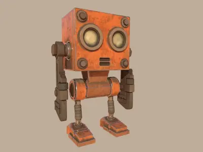 Stylized Wrenchbot Low-poly 3D model